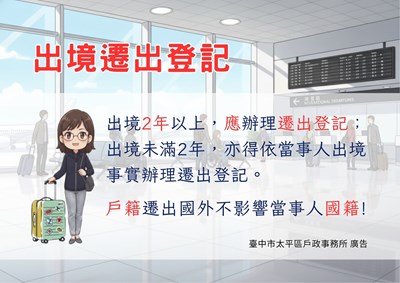 出境遷出登記宣導